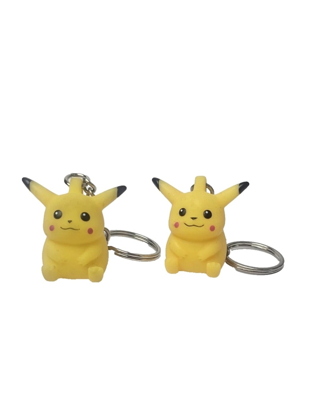 Pokémon Pikachu 2” Figure Toy Keychain 90s Rubber Squeeze Sasco Vintage Lot of 2